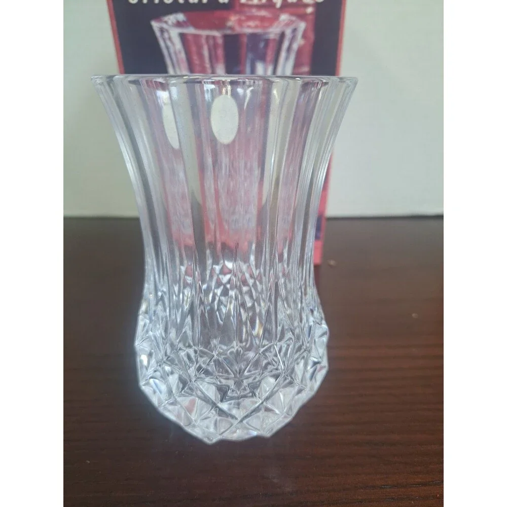 French Lead Crystal Anemones Small Vase New In Box